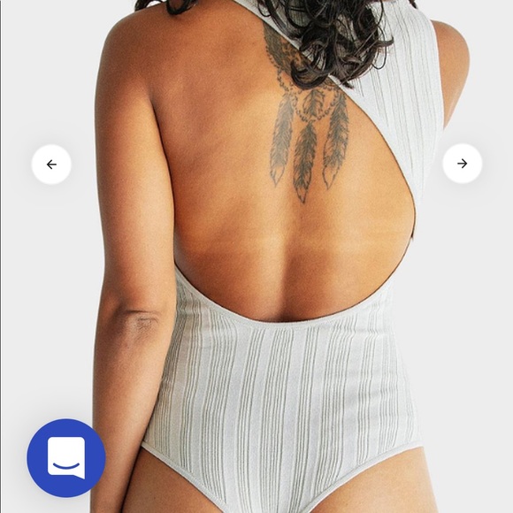 Line by K Isaura Open-back Ribbed Knit Bodysuit in Mushroom - Picture 2 of 9